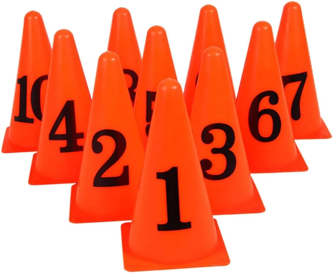 10pcs Cones Sign Cones for Soccer Training Obstacle Course Setup Use Pe Material