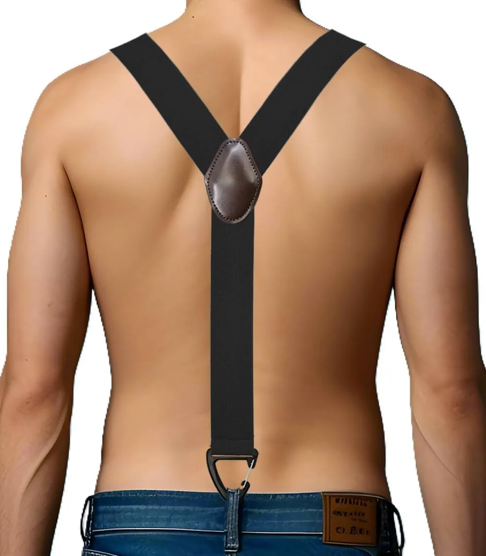 1.5 In Y Belt Loop Suspenders for Unisex Under Clothing with 3 Hooks.