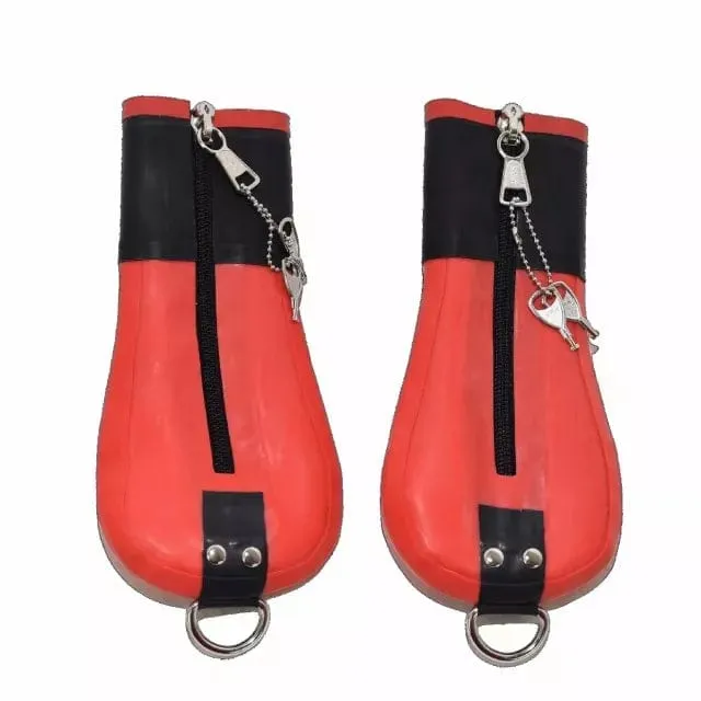 1641DL      Locking Zipper Latex Bondage Mittens