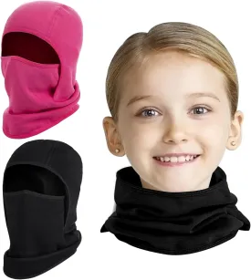 2 Pack Kids Balaclava Face Mask for Boy Girl, Winter Hat Ski Mask for Cold Weather, Windproof Face Warmer for Skiing Cycling