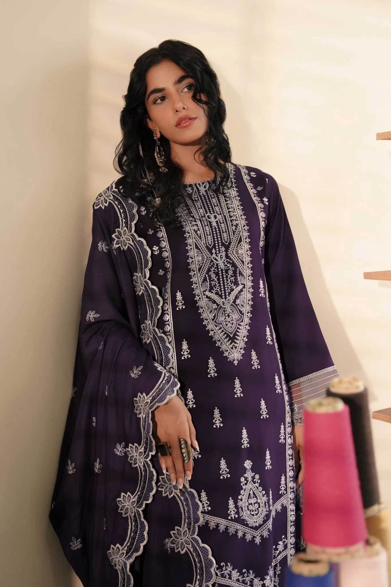 Aabyaan Miraal Embroidered Linen Collection – AANDHI (AW-04)