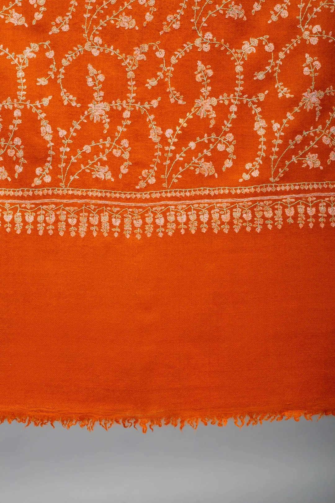 Adeer Burnt Orange Sozni Jaali Pashmina Stole