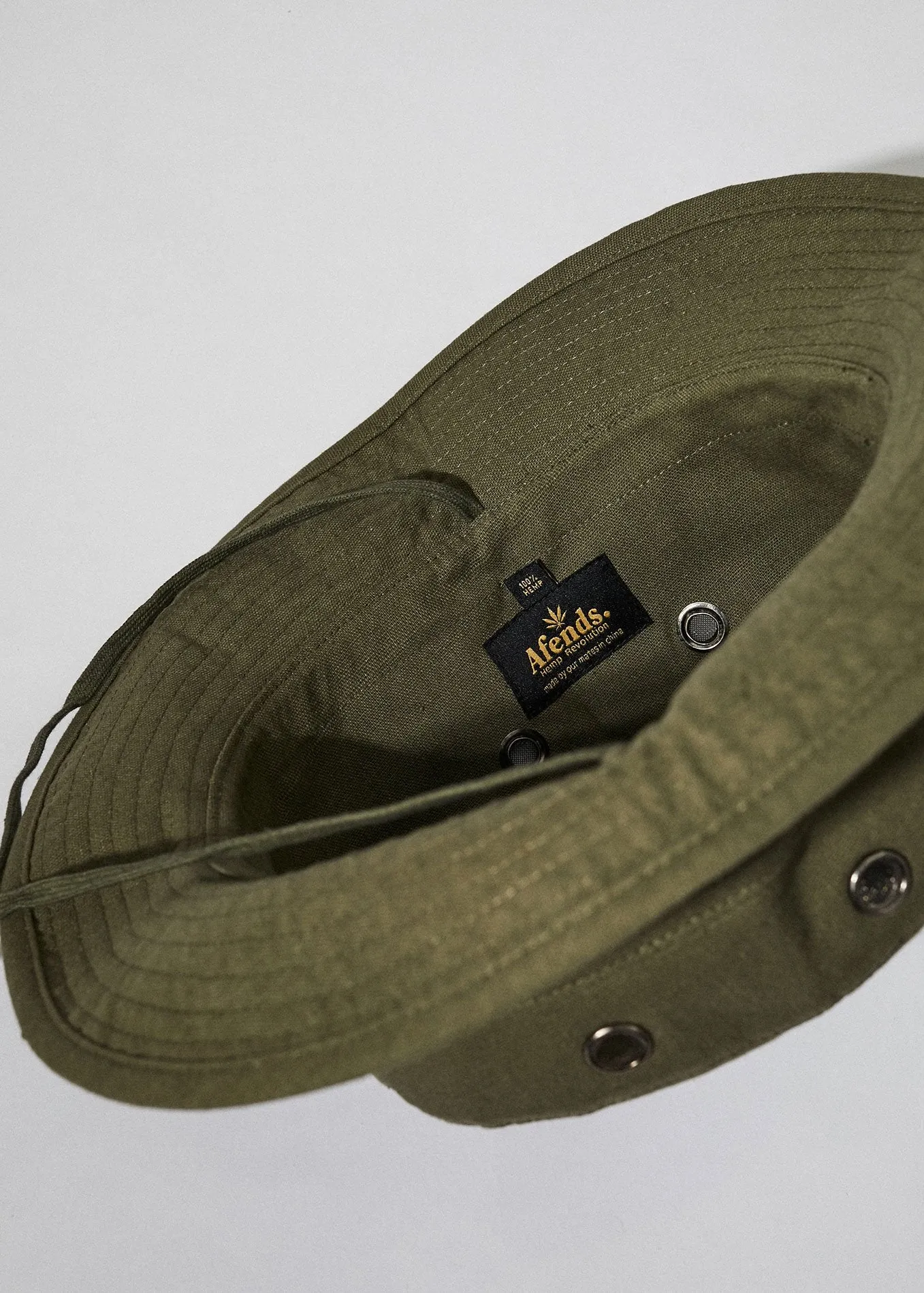 Afends Unisex Torched - Hemp Bucket Hat - Military