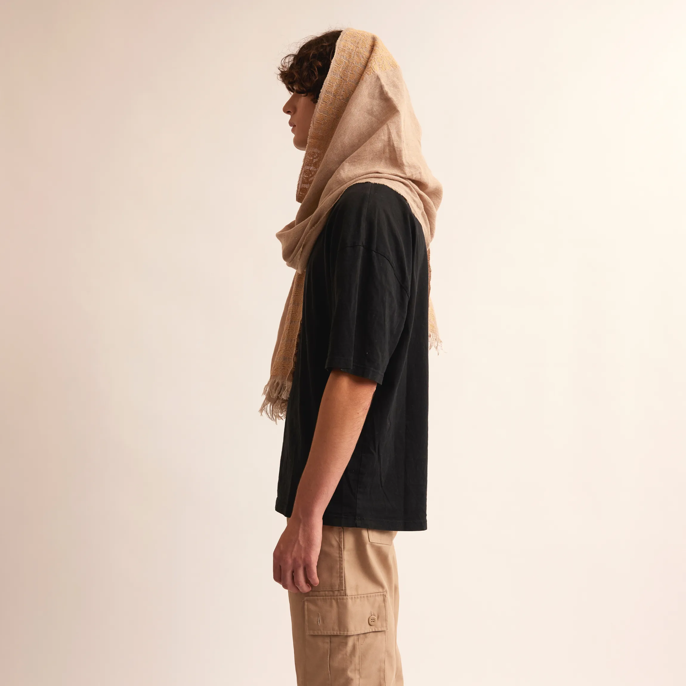 BEIGE LINEN SHAWL BEIGE SINEAD