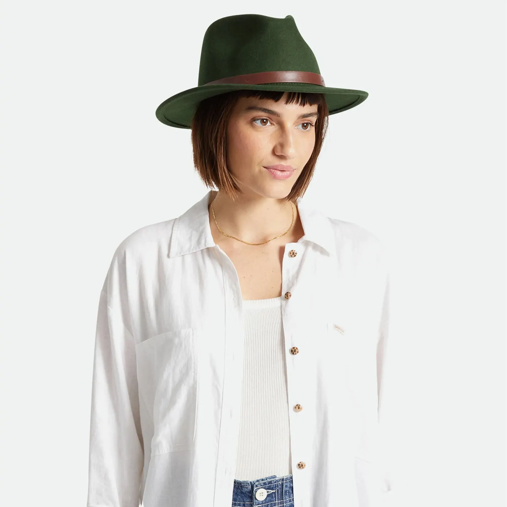 Brixton Messer Fedora in Moss
