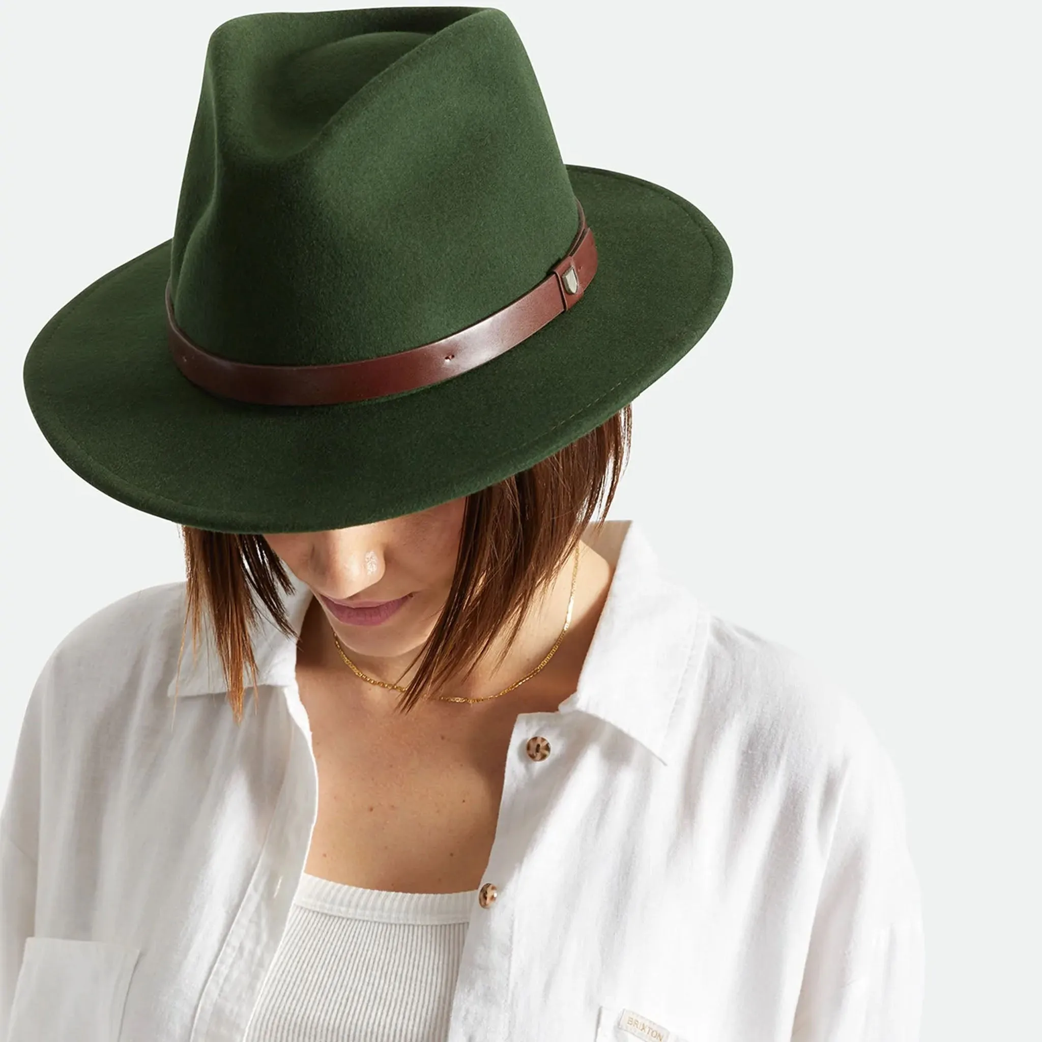 Brixton Messer Fedora in Moss