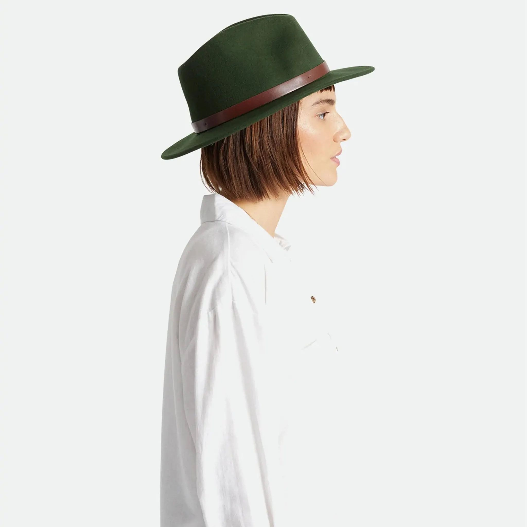 Brixton Messer Fedora in Moss