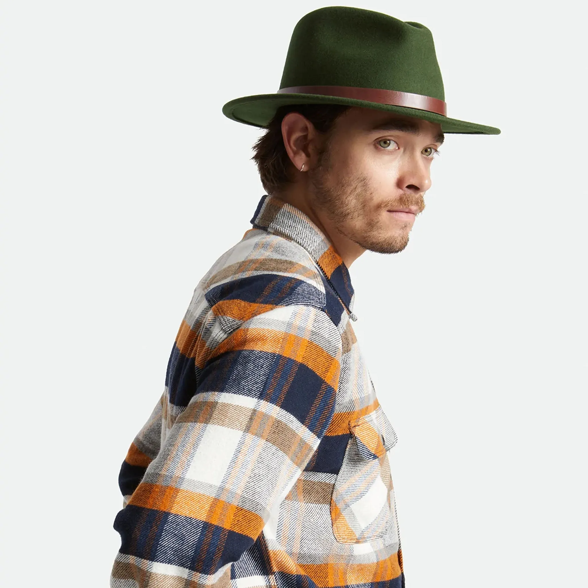 Brixton Messer Fedora in Moss