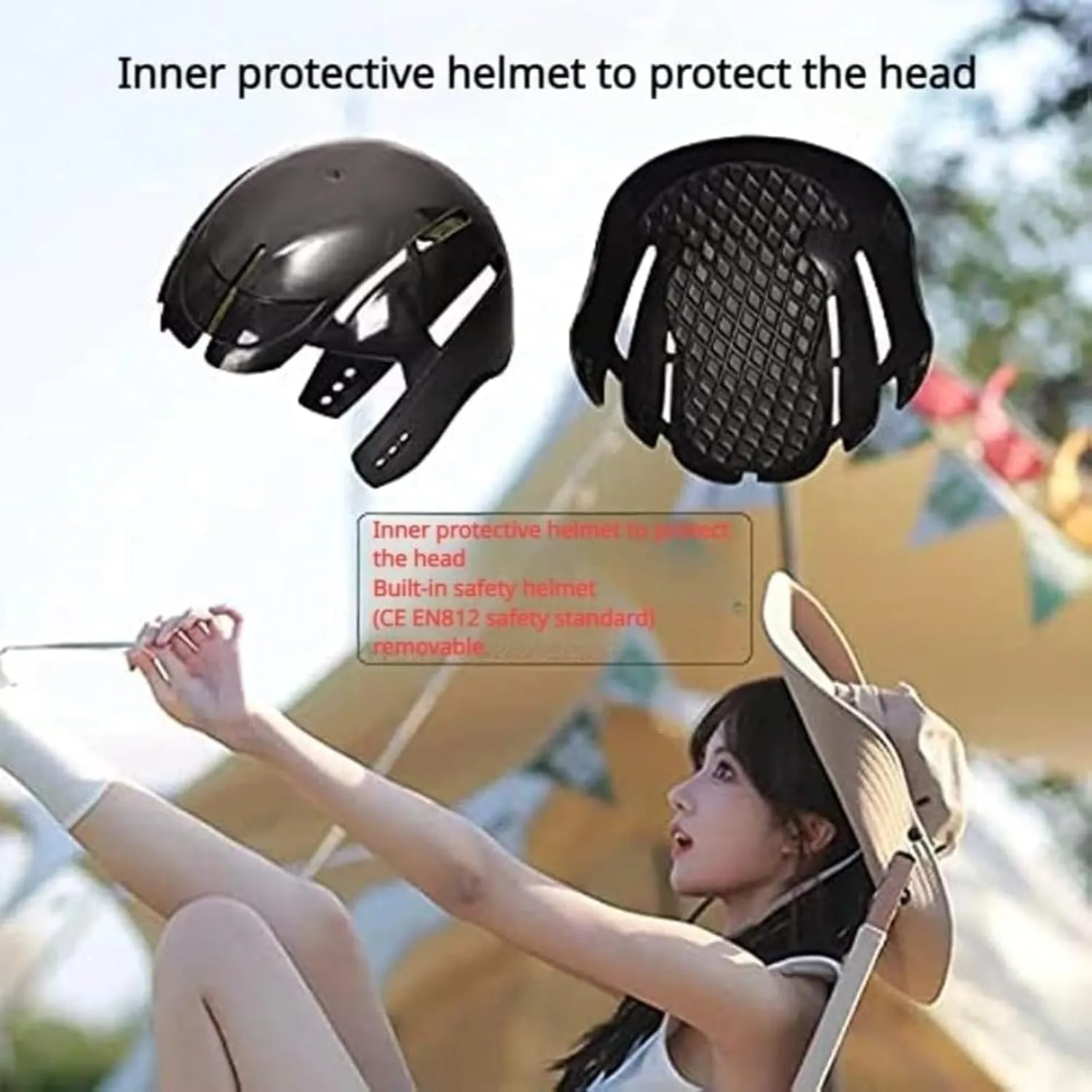 Bucket Hats with Bike Helmet Cycling Helmet for Unisex Adults Fashion Breathable Sunscreen Head Protection Bicycle Helmet Hats
