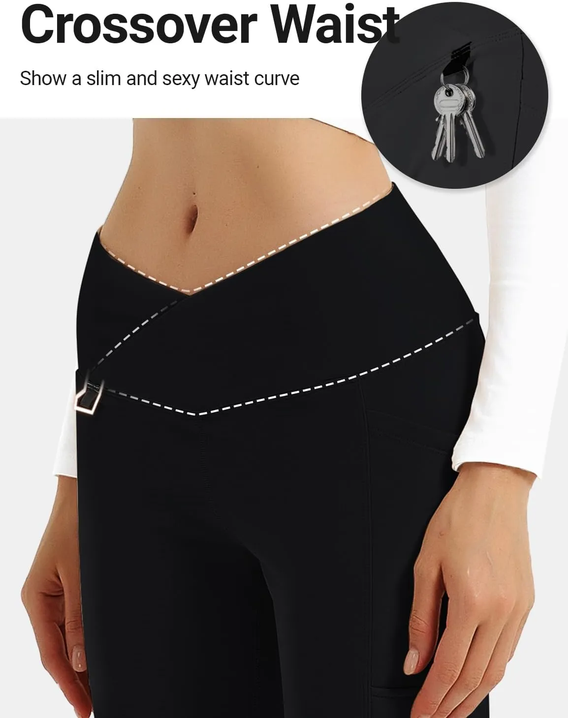 BVVU Women's Fleece Lined Pants Hiking Crossover Flare Winter Thermal Pants Water Resistant Outdoor Bootcut Warm Joggers