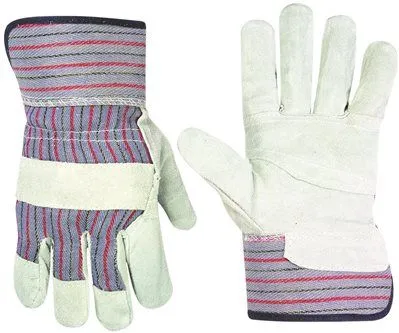 Clc Economy Safety Cuff Work Gloves With Split-Leather Palms Grey One Size Fits All