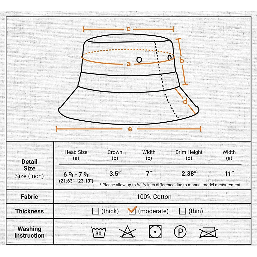 Cotton Bucket Hat, Unisex Cap (Camel)