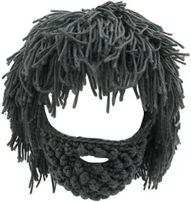 Creative Barbarian Knit Beard Hat Funny Knit Cap Wig Beanie Hats Beard Facemask