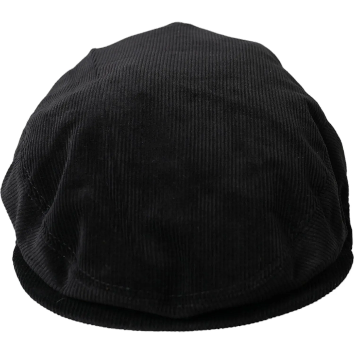 Dolce & Gabbana Black Corduroy Crown Newsboy Hat Men