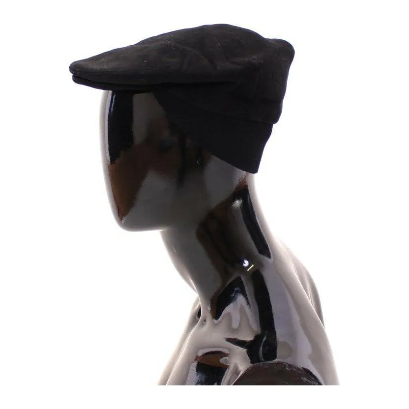 Dolce & Gabbana Sleek Black Newsboy Cap