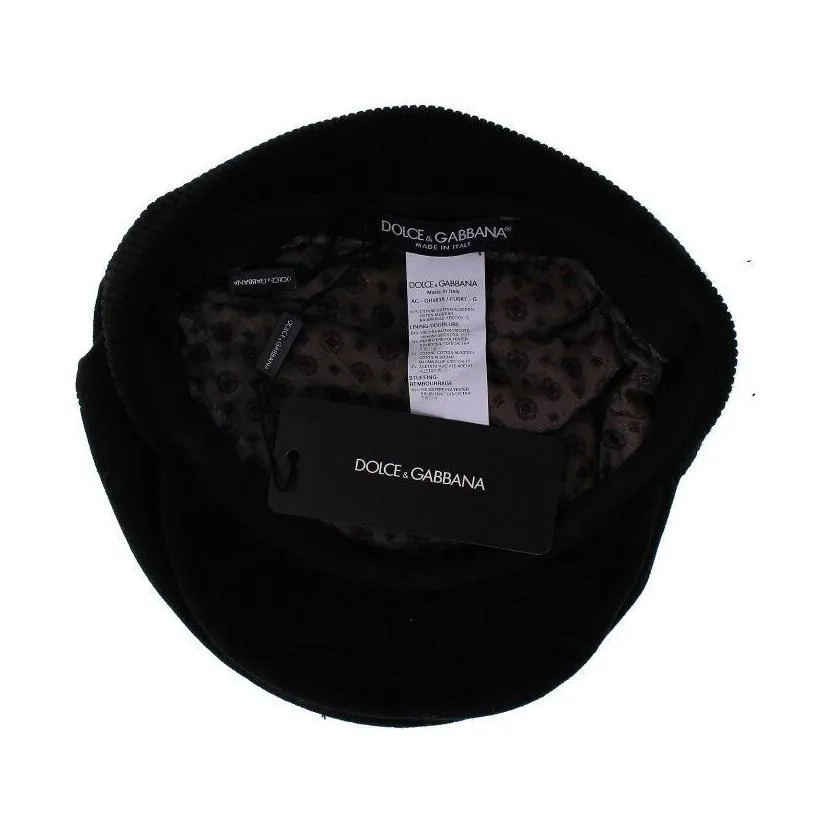 Dolce & Gabbana Sleek Black Newsboy Cap