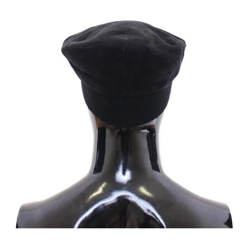 Dolce & Gabbana Sleek Black Newsboy Cap