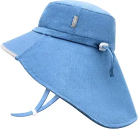 Duoyeree UV Protection Toddler Sun Hat - UPF 50  Beach & Summer Hat for Kids - Wide Brim Hat for Boys & Girls