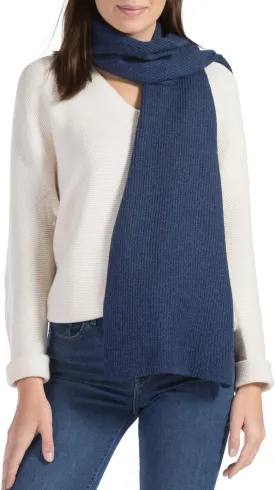 Fishers Finery Women's 100% Cashmere Ribbed Knit Winter Scarf | Black Label Box