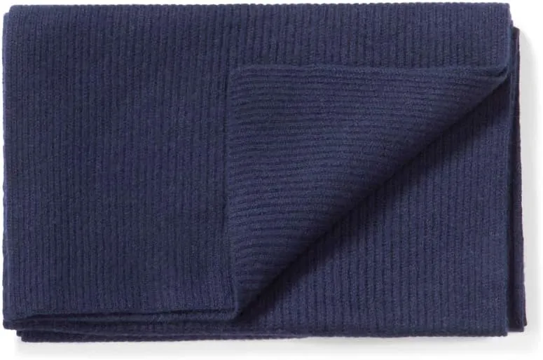 Fishers Finery Women's 100% Cashmere Ribbed Knit Winter Scarf | Black Label Box