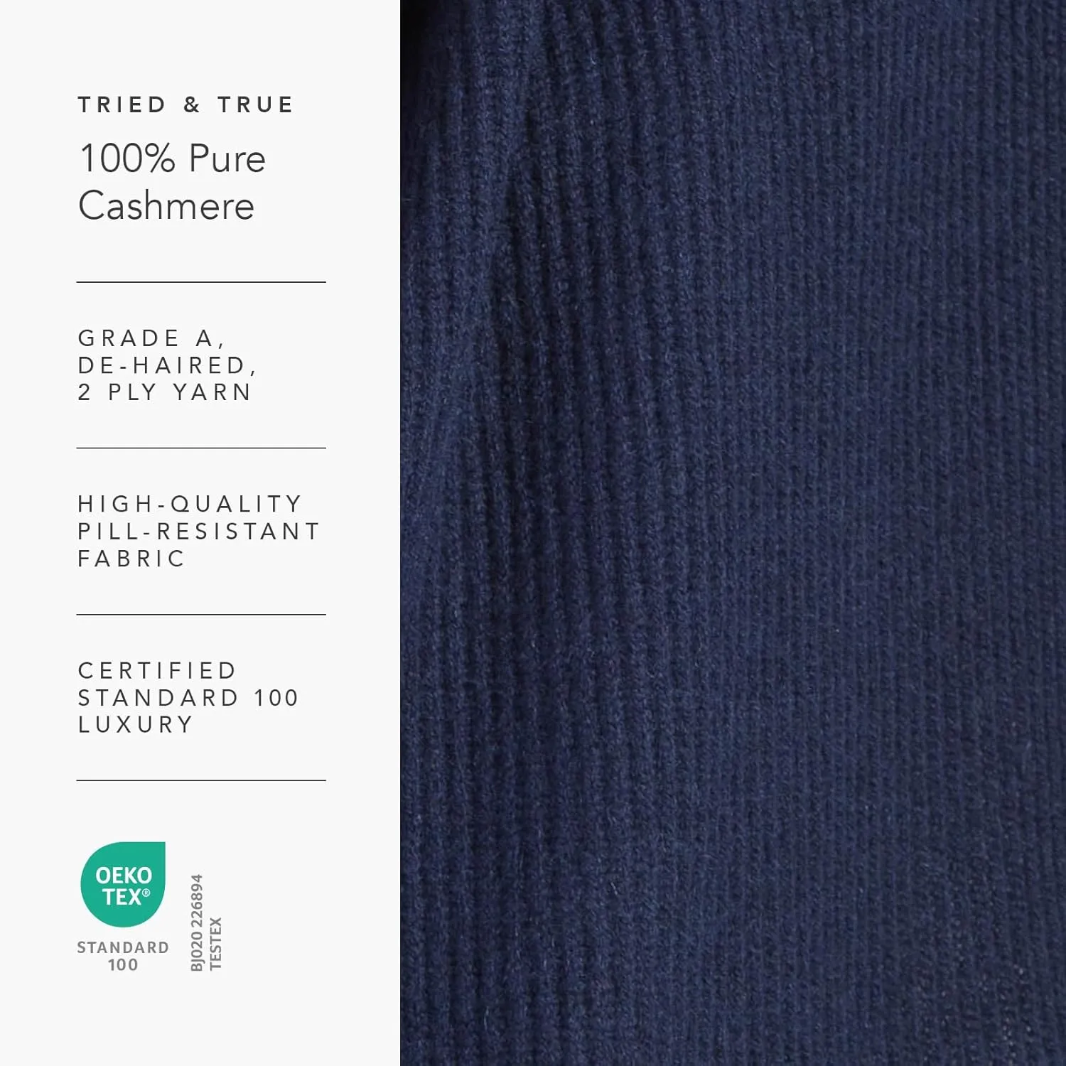 Fishers Finery Women's 100% Cashmere Ribbed Knit Winter Scarf | Black Label Box