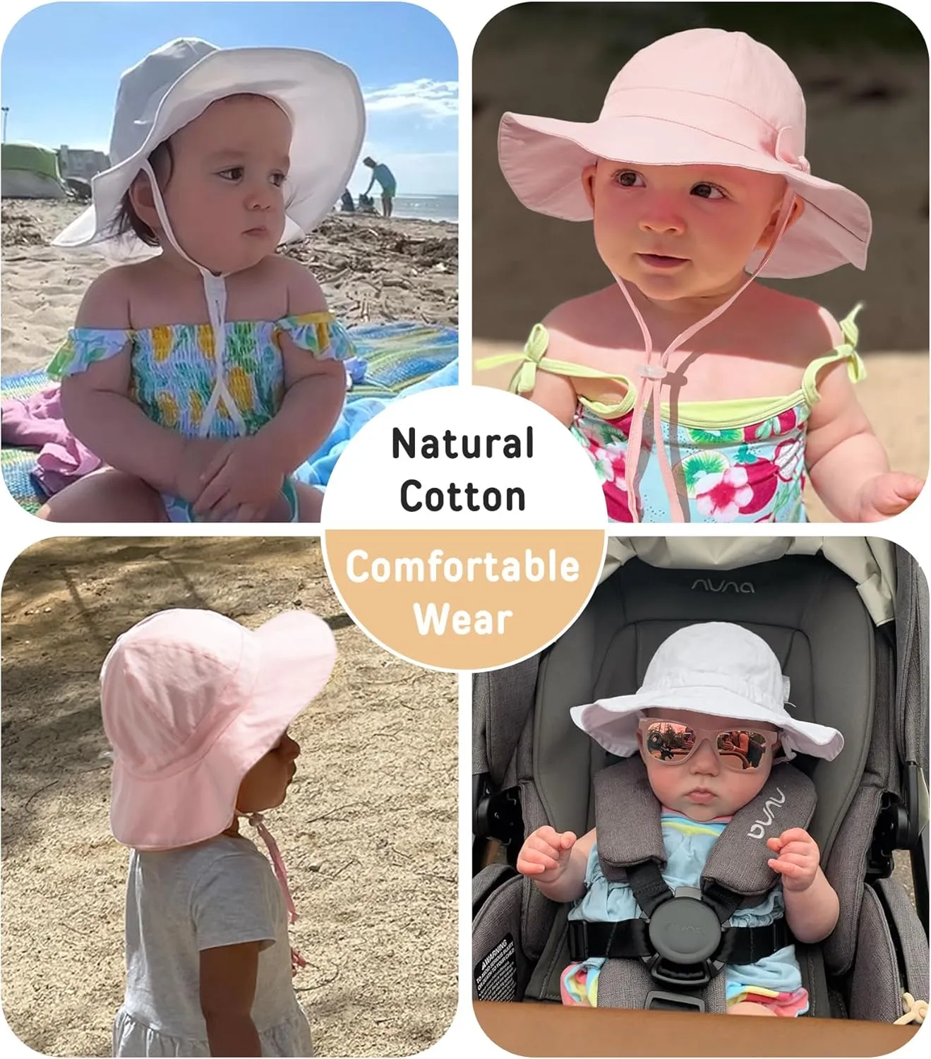 FURTALK Baby Sun Hat Summer Beach Hats with UPF 50  Sun Protection Wide Brim for Baby Toddler Sun Hat Cap
