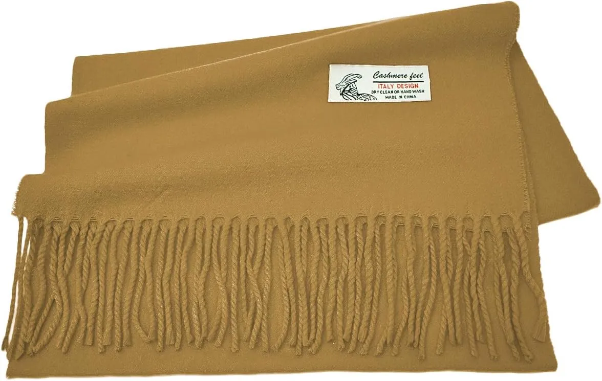 Glory Max Unisex Plain Solid Color Winter Scarf Cashmere Feel Soft Classic 72"x12"