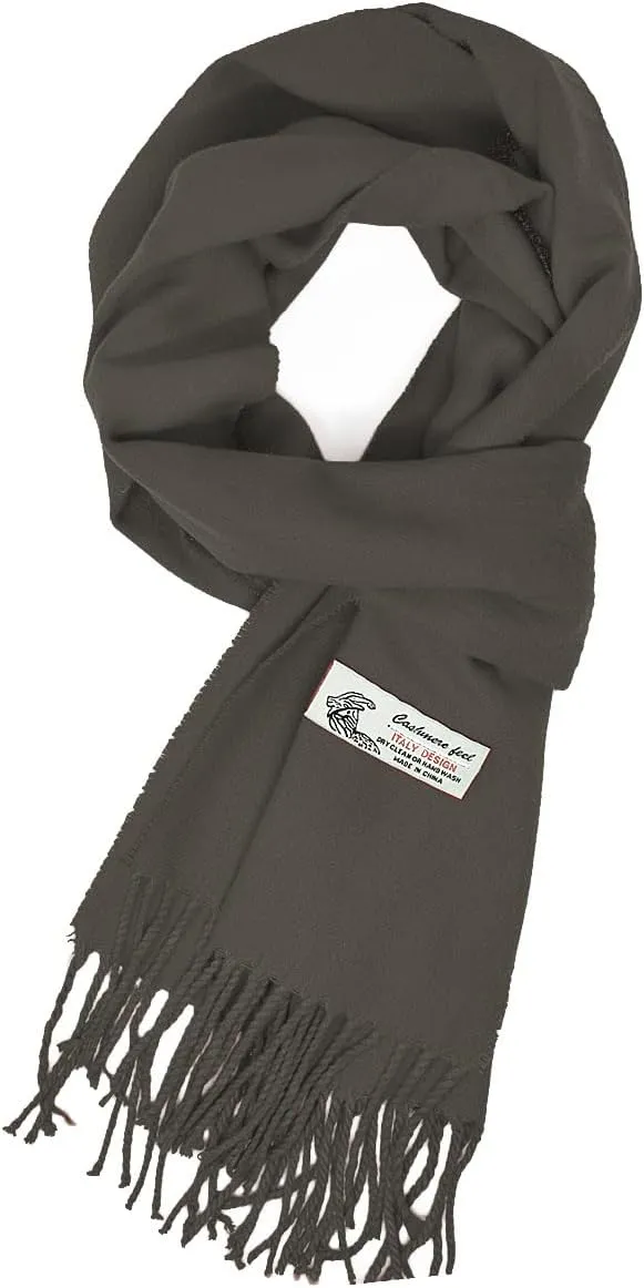 Glory Max Unisex Plain Solid Color Winter Scarf Cashmere Feel Soft Classic 72"x12"