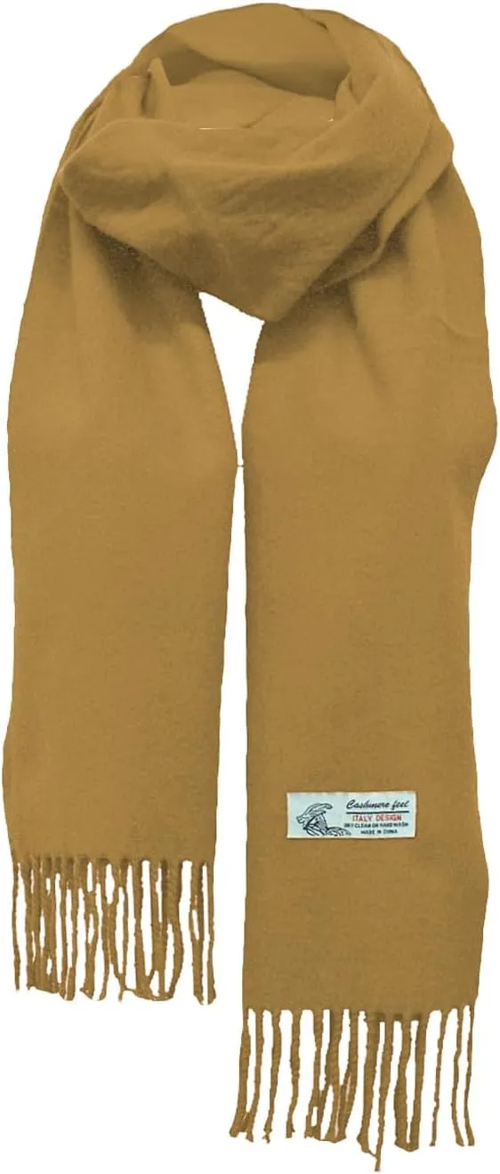 Glory Max Unisex Plain Solid Color Winter Scarf Cashmere Feel Soft Classic 72"x12"