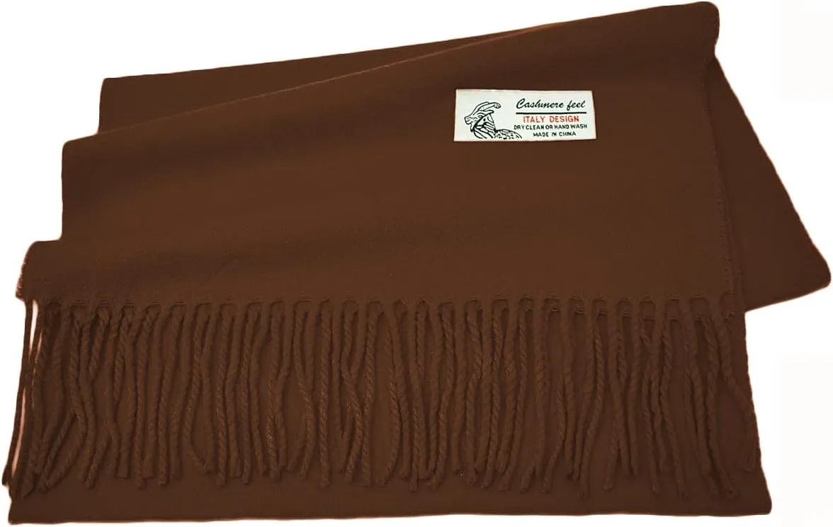 Glory Max Unisex Plain Solid Color Winter Scarf Cashmere Feel Soft Classic 72"x12"