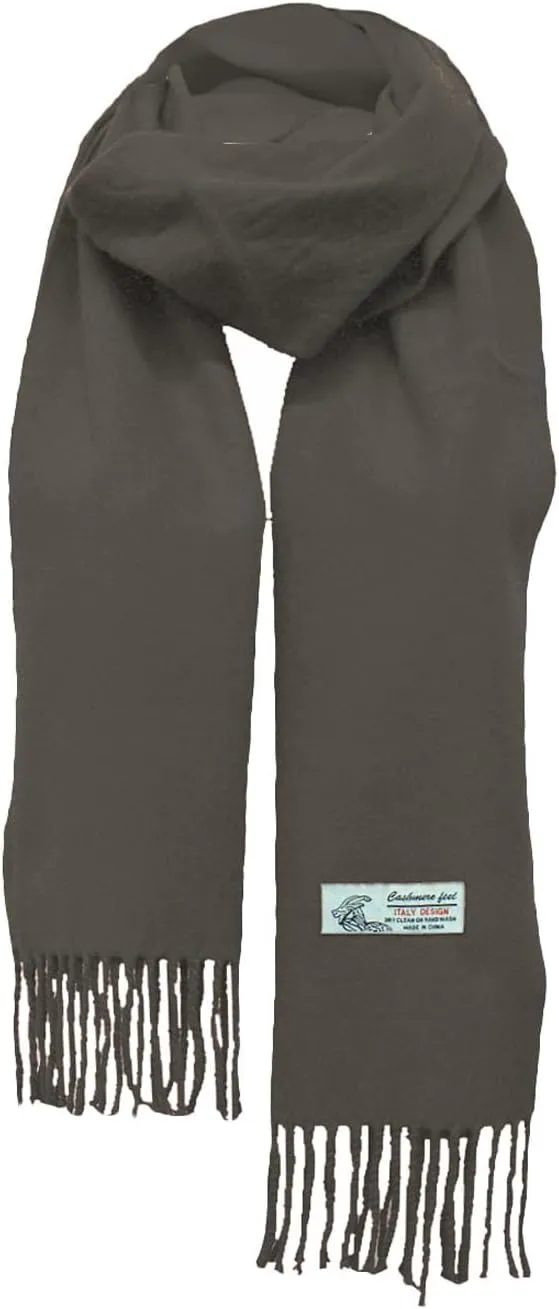 Glory Max Unisex Plain Solid Color Winter Scarf Cashmere Feel Soft Classic 72"x12"
