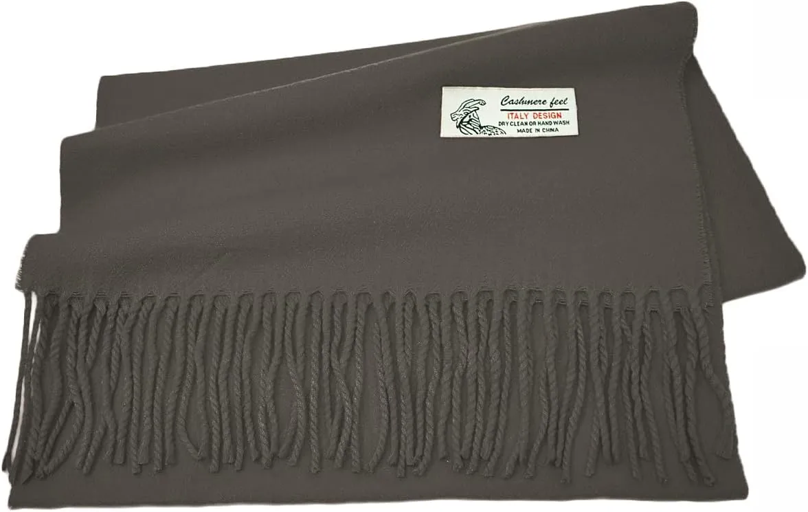 Glory Max Unisex Plain Solid Color Winter Scarf Cashmere Feel Soft Classic 72"x12"
