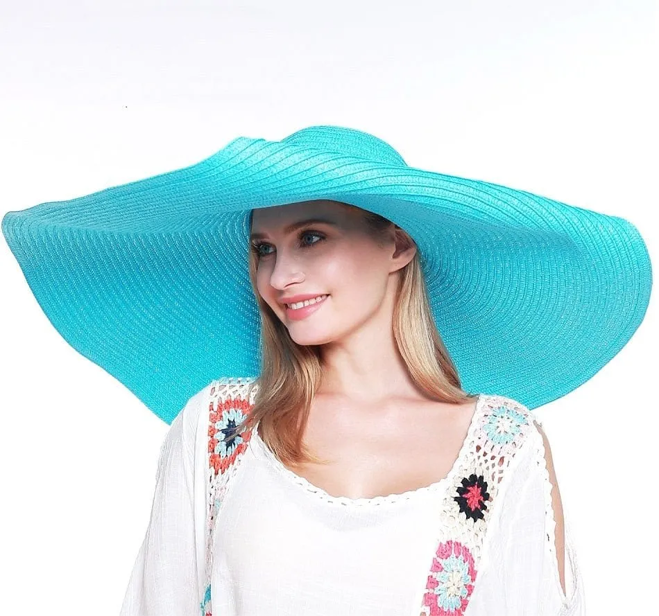 H3061 Super Wide Brim Straw Beach Summer Sun Hat