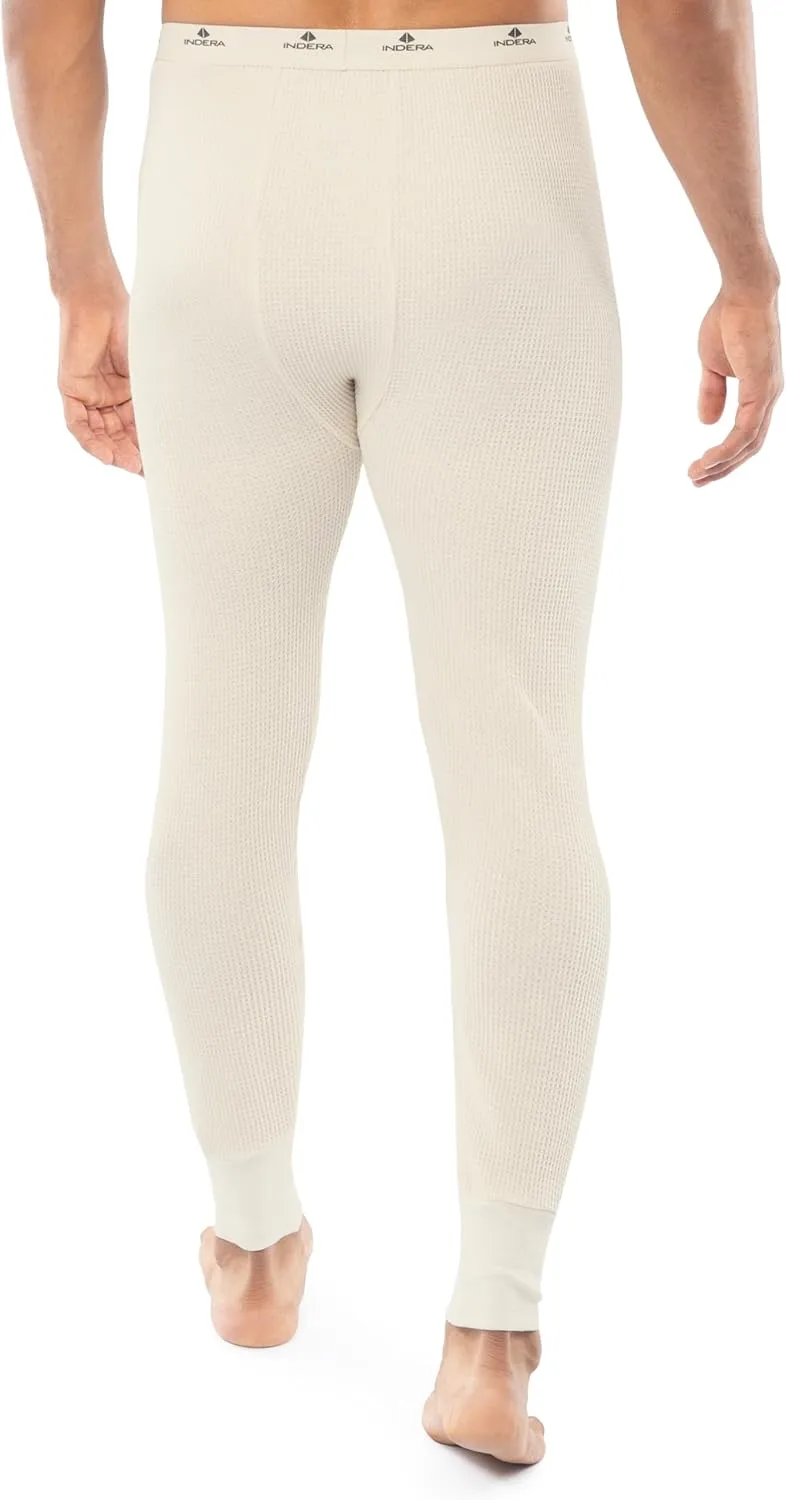 Indera Men's Heavyweight Cotton Waffle Long Johns Thermal Underwear Bottom
