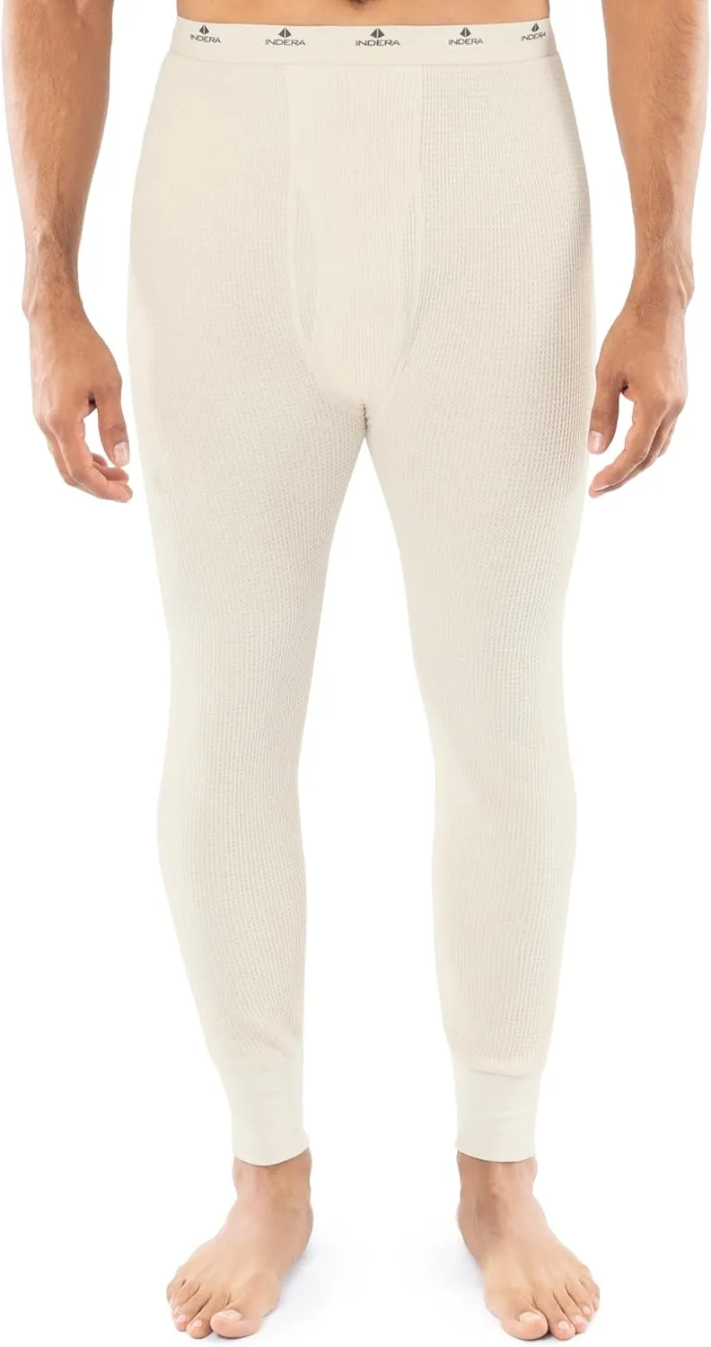 Indera Men's Heavyweight Cotton Waffle Long Johns Thermal Underwear Bottom