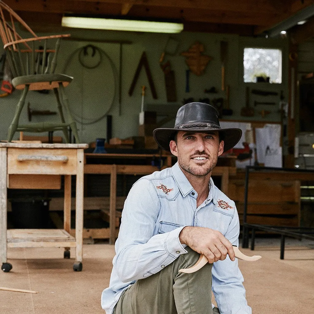 Kangaroo Crossing Buffalo Hide Hat