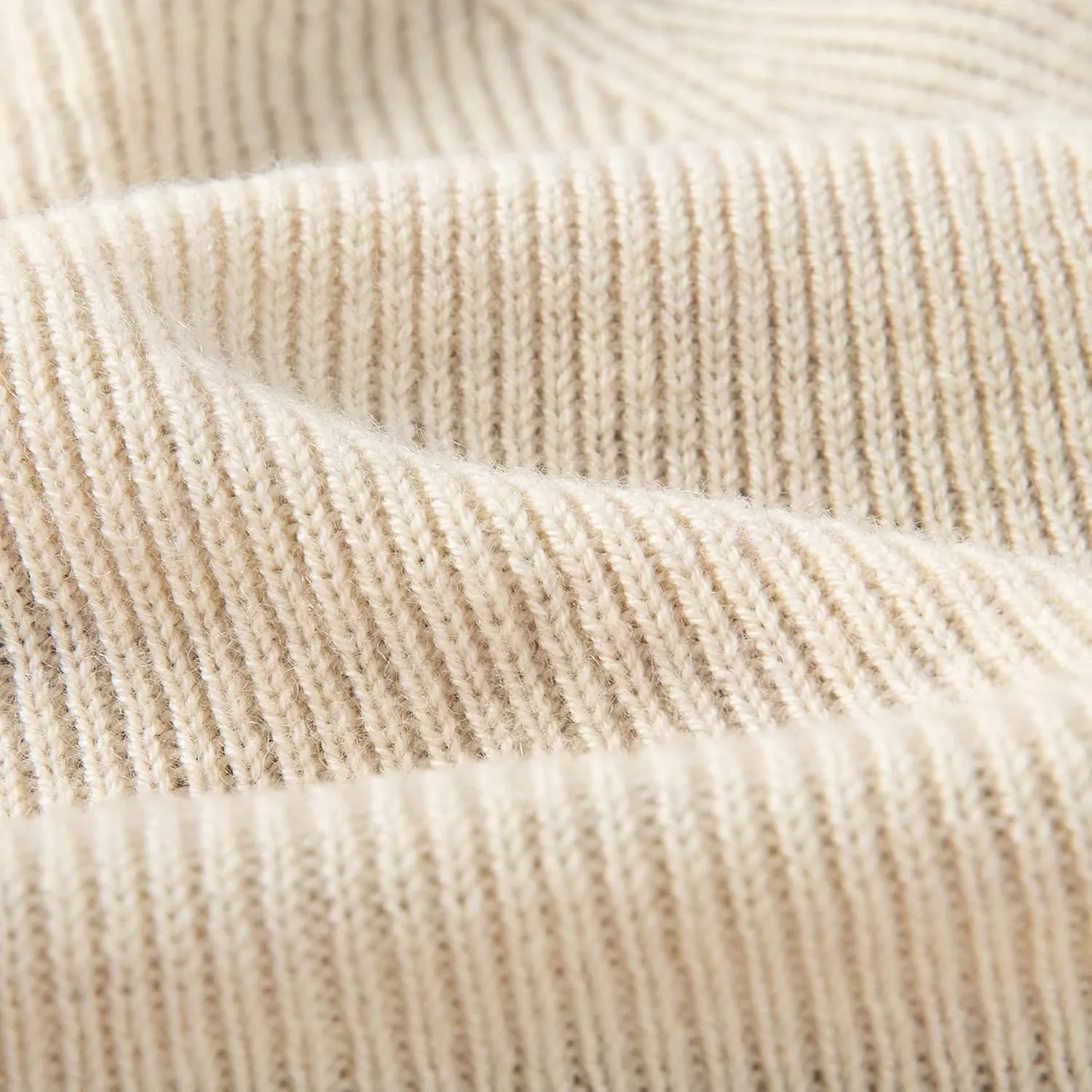Lallier 100% Merino Wool Beanie with Fleece Lining for Men and Women, Pure Wool Ribbed Knit Warm Winter Hat with Gift Box
