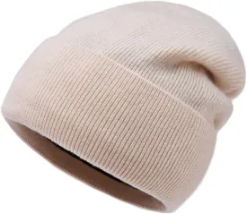 Lallier 100% Merino Wool Beanie with Fleece Lining for Men and Women, Pure Wool Ribbed Knit Warm Winter Hat with Gift Box