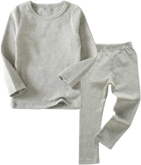 Little Boys Girls Long Johns Thermal Underwear Set 2PC Crewneck Tops and Bottom Toddler Kids Pajamas Warm Jammies,(1-7yrs)