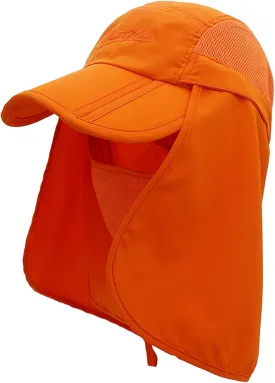 LLmoway Mens Womens Kids Sun Protection Fishing Hat Safari Flap Cap Quick Dry