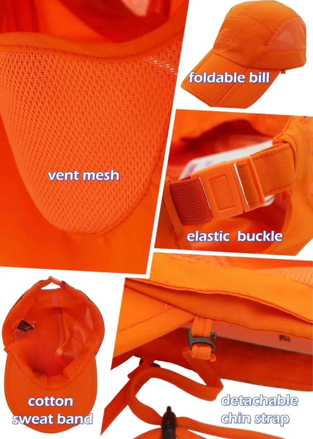 LLmoway Mens Womens Kids Sun Protection Fishing Hat Safari Flap Cap Quick Dry
