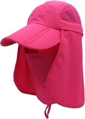 LLmoway Mens Womens Kids Sun Protection Fishing Hat Safari Flap Cap Quick Dry