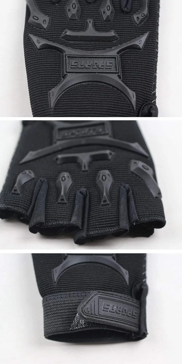 Long Keeper 4-9 Y Kids Half Finger Gloves Boys Girls Anti-slip Sport Tactical Mittens