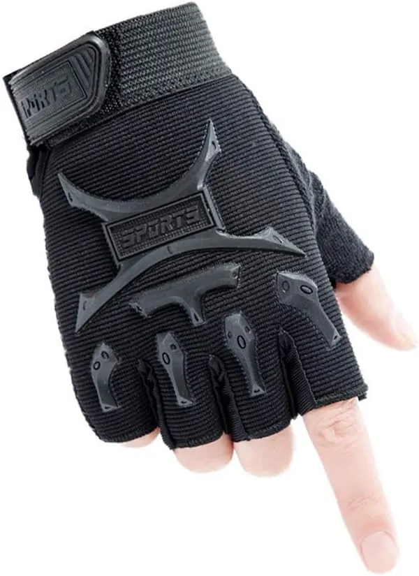 Long Keeper 4-9 Y Kids Half Finger Gloves Boys Girls Anti-slip Sport Tactical Mittens