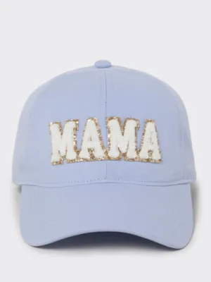 Mama Chenille Bling Patch Baseball Cap - Light Blue