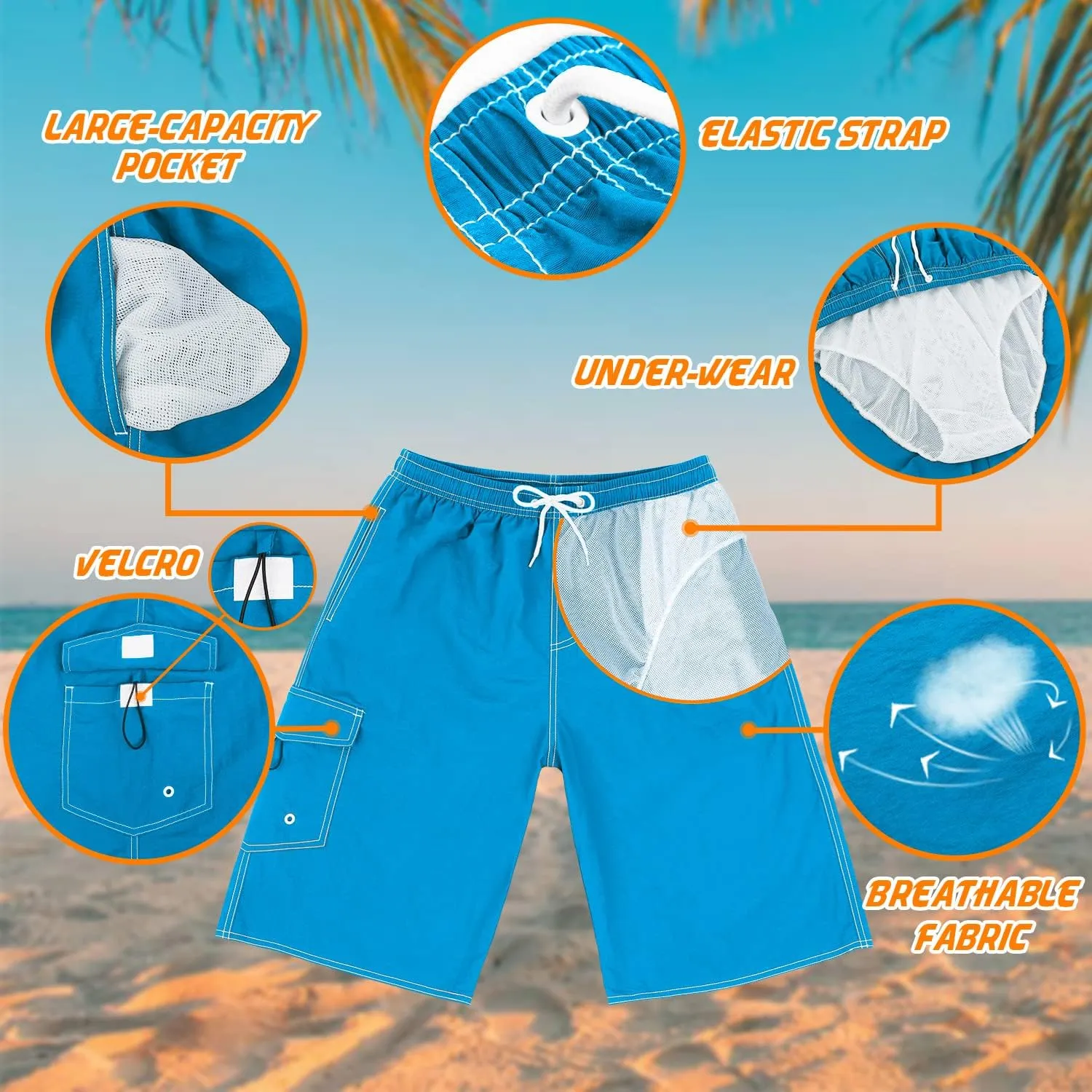 Mens Swimming Trunks Swim Trunks Quick Dry Swim Shorts with Mesh Lining Funny Swimwear Bathing Suits