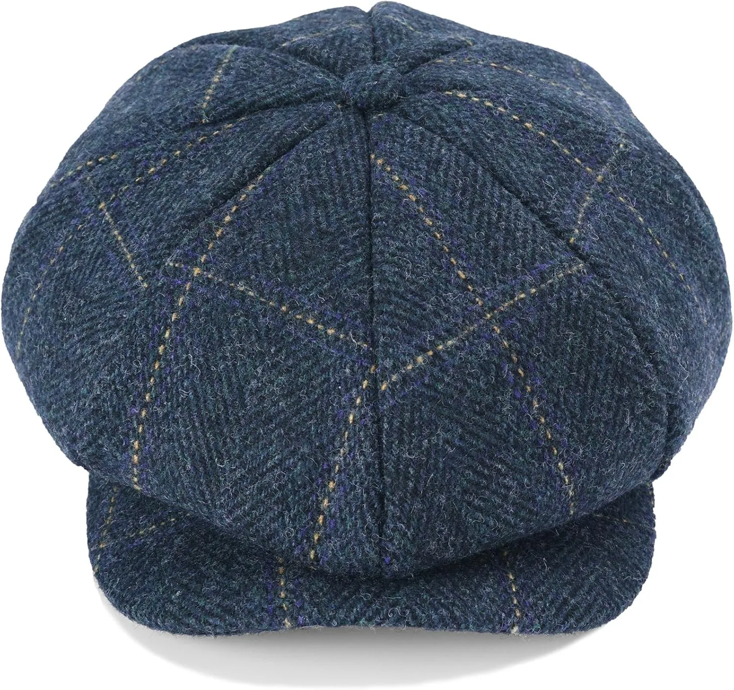 Mens Woolen Newsboy Cap Tweed Gatsby Ivy Cabbie Flat Golf Hat Present for Fathers Women Unisex