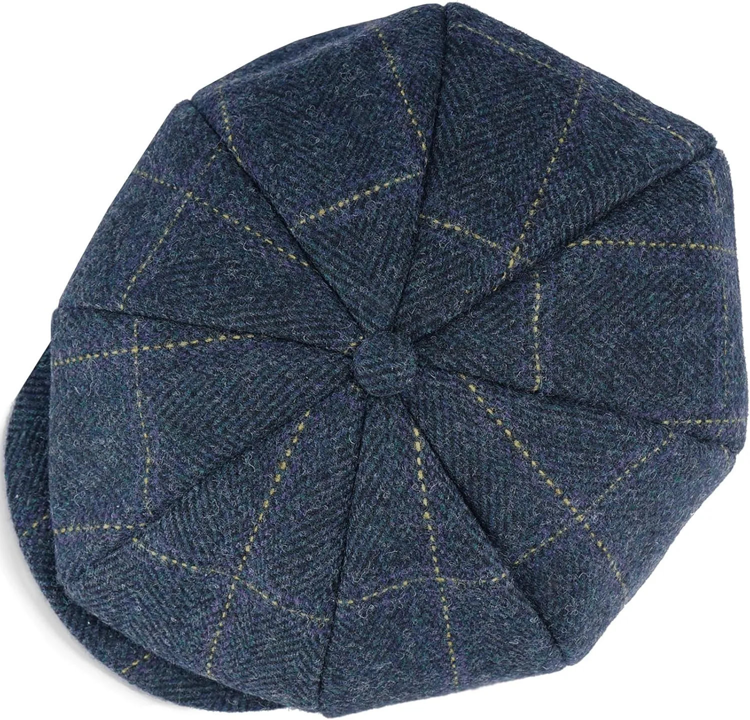 Mens Woolen Newsboy Cap Tweed Gatsby Ivy Cabbie Flat Golf Hat Present for Fathers Women Unisex