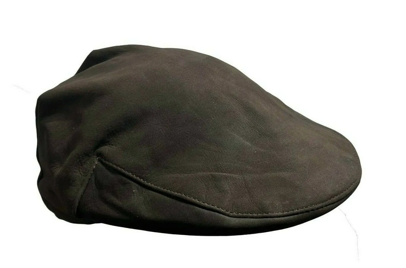 New Brown Oiled Nubuck Leather Ivy Cap Golf Hooligan Newsboy Flat cap