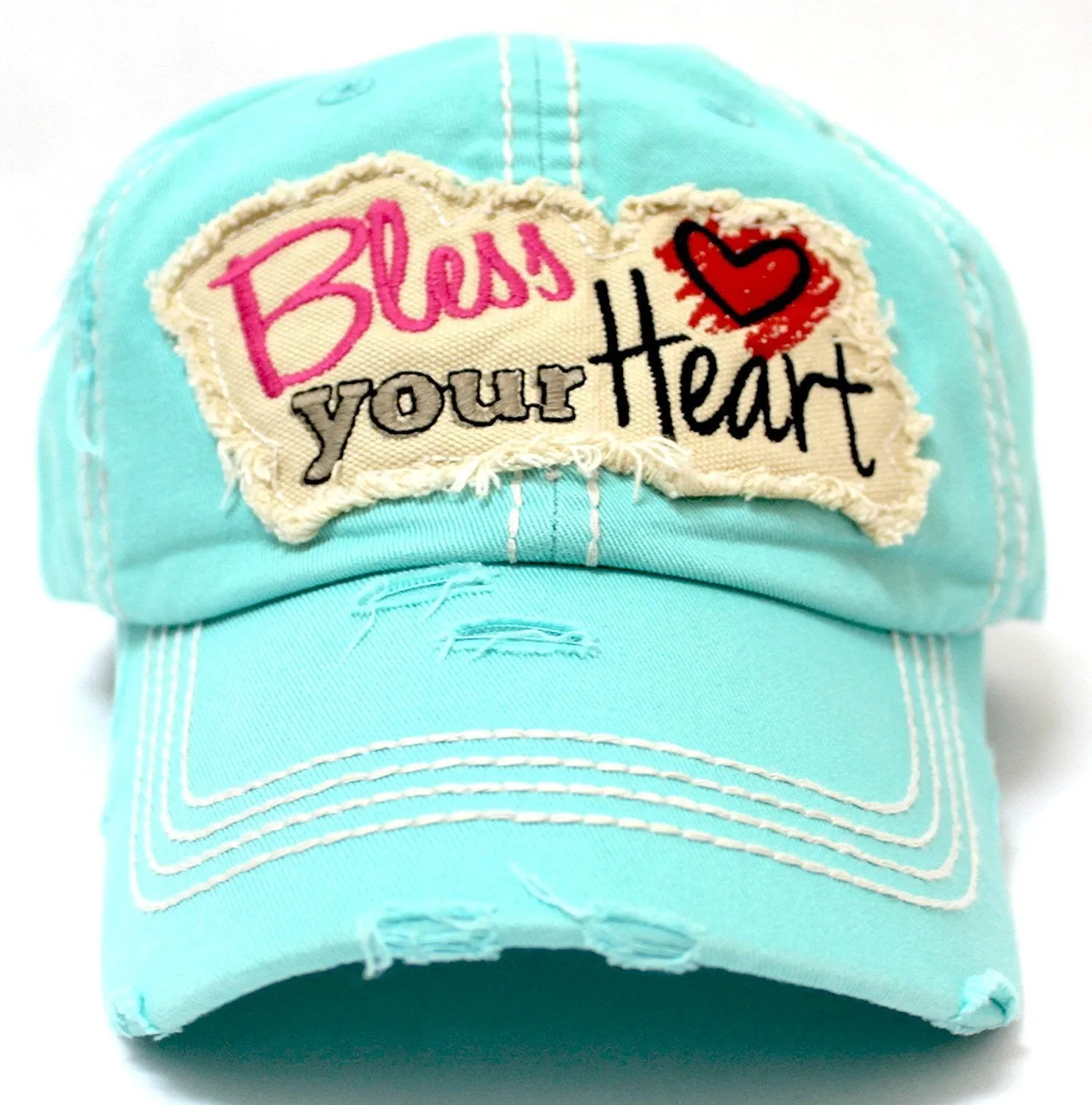 "Bless Your Heart" Patch on NEW! MINT Vintage Hat w/ Back <3 Detail